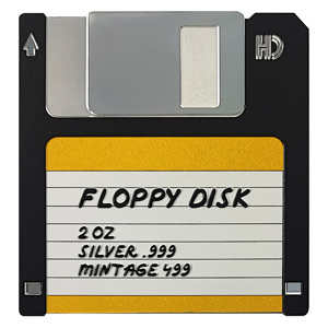 Stříbrná mince 2 Oz Disketa