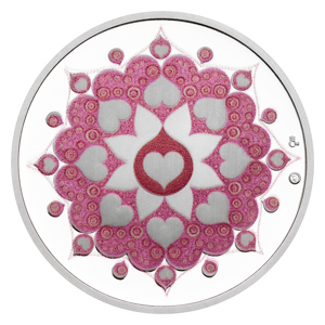 Stříbrná medaile Kapka naděje – Mandala láska proof